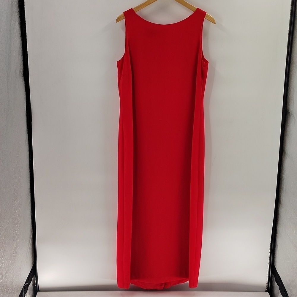 Cynthia Howie for Maggy Boutique Solid Red Maxi Dress size 12 Sleeveless Zip Up